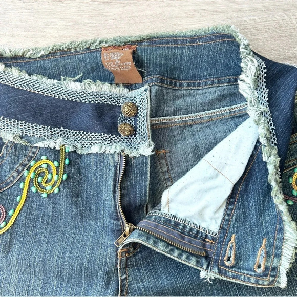 Vintage Chagall Embroidery Embellished Bootcut Jeans - Picture 7 of 11